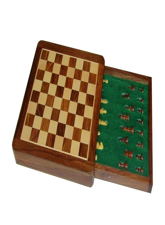 APS Craft Wood Magnetic Chess Board/ Traveling Chess Set (12 x 12 inches) - Image 3